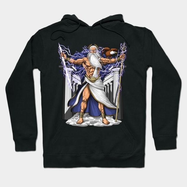 Greek God Zeus Hoodie by underheaven